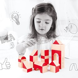 Hape blocs de construction en bois jouet rouge 30 pièces durable