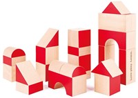 Hape blocs de construction en bois jouet rouge 30 pièces durable-2