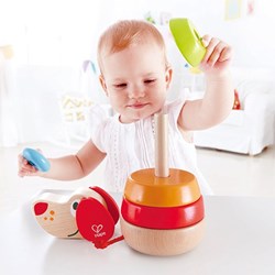 Hape figurine à empiler en bois Pepe chiot aboyant jouet éducatif