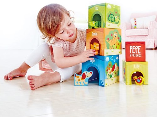 Hape tour à empiler carton Pepe & friends jouet éducatif