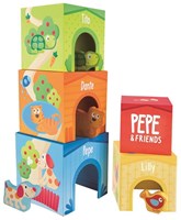 Hape tour à empiler carton Pepe & friends jouet éducatif-2
