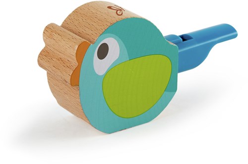 Hape sifflet oiseau jouet turquoise - instrument de musique en bois 10 pièces