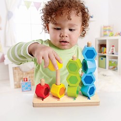 Hape jeu d'empilage en bois jouet éducatif coloré