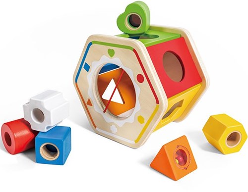 Hape jouet éducatif trieur de formes en bois multicolore-2