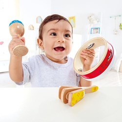 Hape ensemble de percussions en bois - Set de percussions junior pour enfants