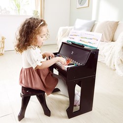 Hape piano avec lumières noir - jouet musical avec tabouret