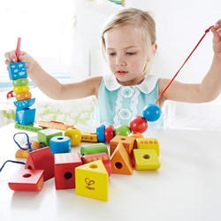 Hape ensemble de blocs à enfiler en bois - jouet éducatif pour enfants