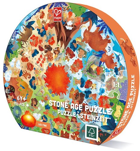 Hape puzzle Âge de pierre - jouet éducatif carton 102 pièces-2