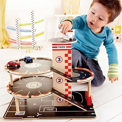 Hape garage jouet en bois - Park & Go Garage - certifié FSC