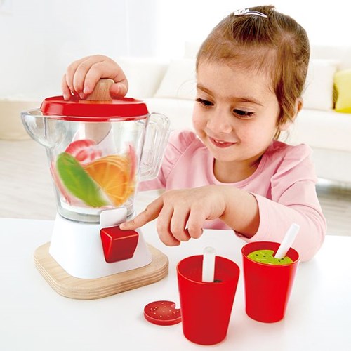 Hape Blender à smoothies set de jeu avec fruits et gobelets - jouet de cuisine coloré-3