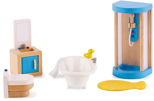 Hape salle de bain maison de poupée set en bois avec accessoires-2