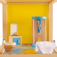 Hape salle de bain maison de poupée set en bois avec accessoires