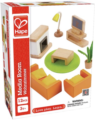 Hape salon maison de poupée ensemble meubles et accessoires bois-2