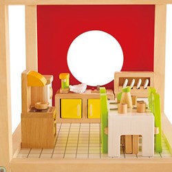Hape salle à manger maison de poupée jouet en bois accessoires maison de poupée