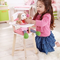 Hape chaise haute en bois pour poupée avec coussin - jouet durable
