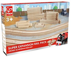 Hape circuit de train en bois - Super Expansion Rail Pack - 24 pièces