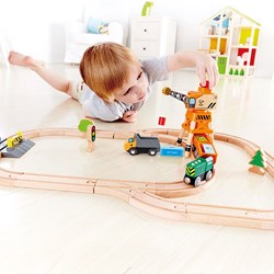 Hape grue de train - grande grue en bois jouet pour enfants