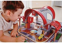 Hape circuit de train en bois gare centrale - Jouet Grand City Station-3