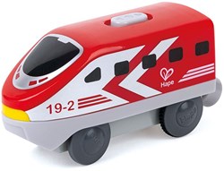 Hape train jouet batterie rouge - Train Intercités pour enfants