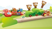 Hape circuit de train en bois singes musicaux - jouet jungle-2