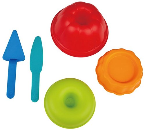 Hape moules à sable Baker's Trio jouet de plage plastique coloré-2