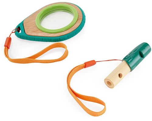 Hape set détective nature bambou jouet loupe sifflet extérieur-2