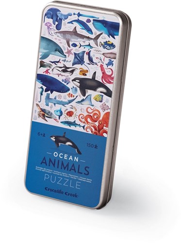 Crocodile Creek Puzzle boîte métal - 150 pièces - Les animaux marins
