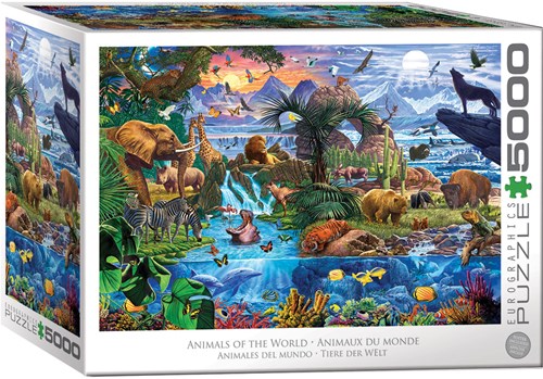 Eurographics puzzle animaux du monde - 5000 pièces - jouet éducatif-2