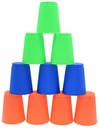 Pre-Sport gobelets à empiler jouet - set de 12 bleu vert orange