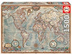 Educa puzzle carte du monde - 1500 pièces - puzzle coloré