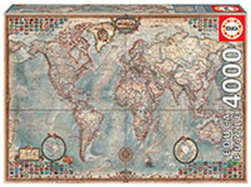 Educa puzzle carte du monde - 4000 pièces - jouet carte