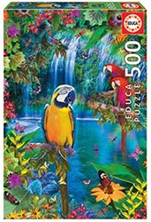 Educa puzzle perroquet tropical 500 pièces carton coloré