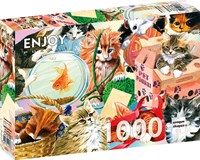 Enjoy Puzzle puzzle chat Curious Cats - 1000 pièces puzzle adulte-2