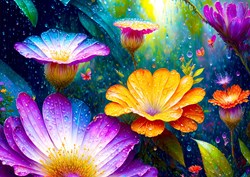 Enjoy Puzzle puzzle Flowers in the Rain - 1000 pièces adultes