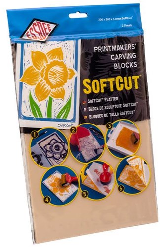 Essdee bloc Softcut 300x210x3 mm - 2 pièces pour linogravure et tampons