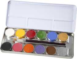 Vedes palette maquillage visage 12 couleurs à base d'eau enfants adultes