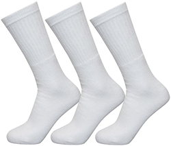 Exceptio chaussettes de sport blanches lot de 3 - chaussettes crew confortables
