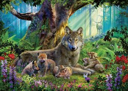 Ravensburger puzzle Famille de loups dans la forêt - 1000 pièces animaux