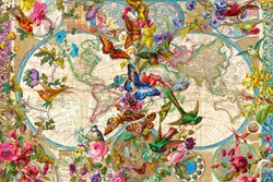 Legpuzzel Flora en Fauna Wereldkaart, 3000st.