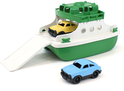 Green Toys ferry bateau jouet avec voitures vert blanc écologique