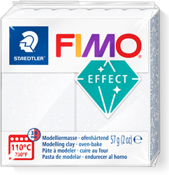 Fimo pâte à modeler Effect 57g Blanc Métallique cuisson créative