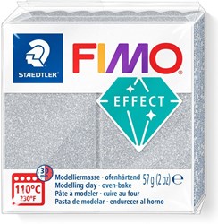 Fimo pâte à modeler pailletée argent 57g cuisson créative
