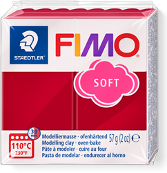 Fimo pâte à modeler Soft rouge cerise 57g pâte à cuire au four