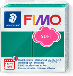 Fimo Soft pâte à modeler vert émeraude 57g - argile polymère créative