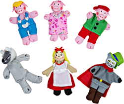 Bigjigs Marionnettes à doigts Chaperon Rouge