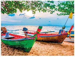 Dino puzzle bateaux de pêche 2000 pièces - puzzle paysage adultes
