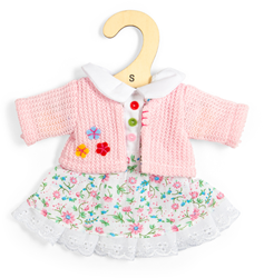 BigJigs vêtements poupée robe fleurie et cardigan - tenue poupée