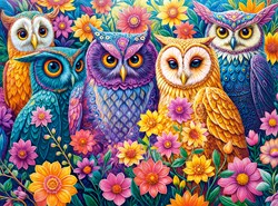 Castorland puzzle animaux - Flower Owl Meeting puzzle 3000 pièces