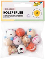 Folia perles en bois animaux mignons - jouet perles 18 mm