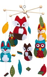 Folia kit créative mobile animaux de la forêt DIY feutrine 14 pièces jouet créatif